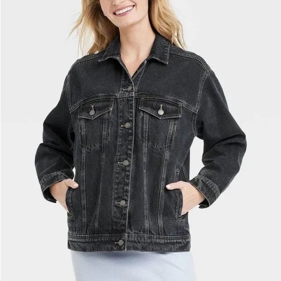 Universal Thread Dark Gray Denim Jacket - Picture 1 of 4